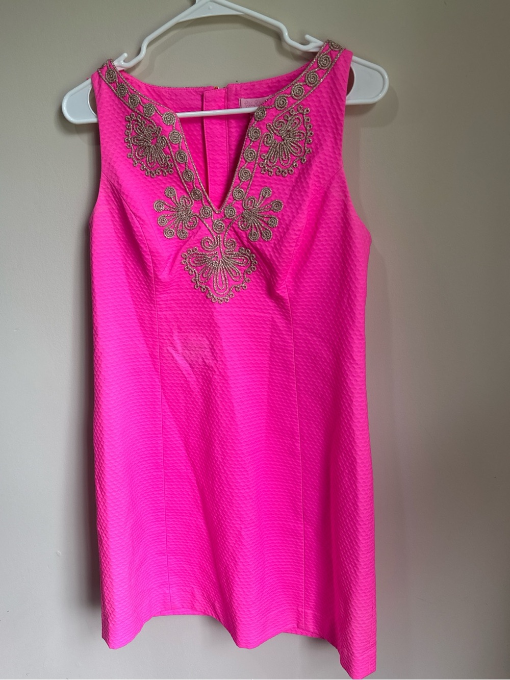 Lilly Pulitzer Pink Embellished Sleeveless Shift Dress Size 6